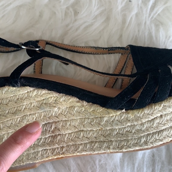 ALDO Black Strappy Stylish Open Toe Wedge Sandal Size 36 - Picture 13 of 13